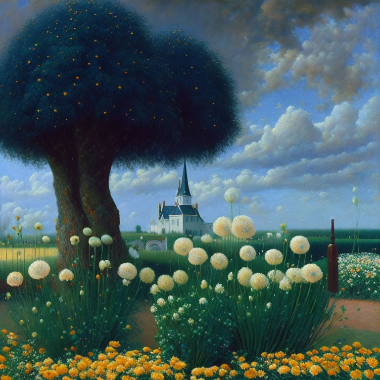 Landscape with Alliums