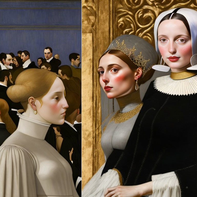 Split Image: Classical & Renaissance-Inspired Women Portraits