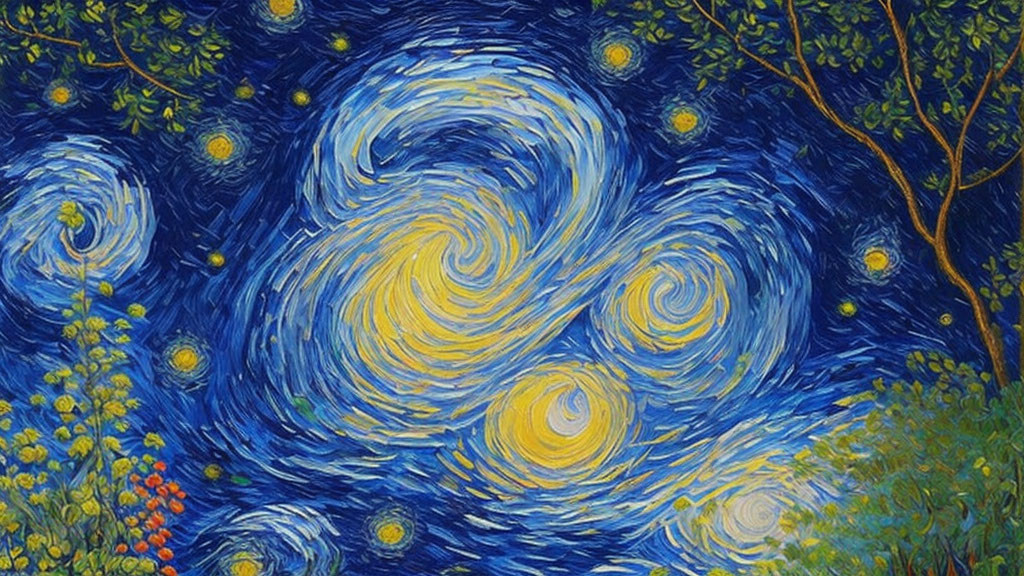 Starry Night inspired by a dormouse