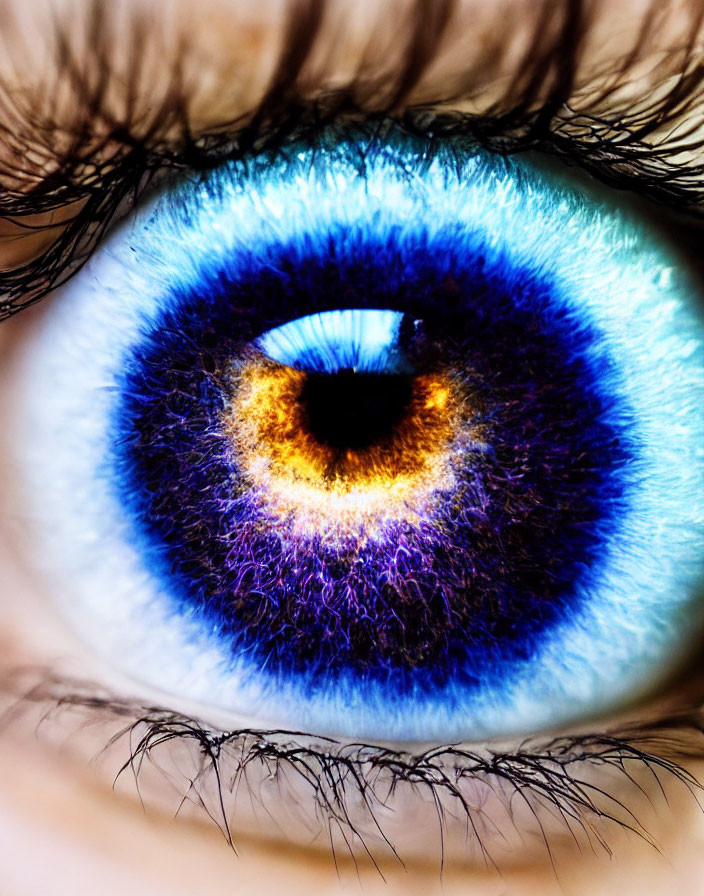 Detailed Close-Up of Vibrant Blue Human Eye