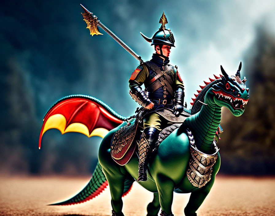 soldier riding dragon