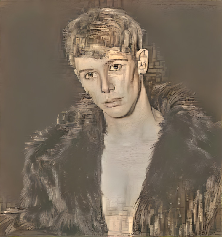 A man with a fur 