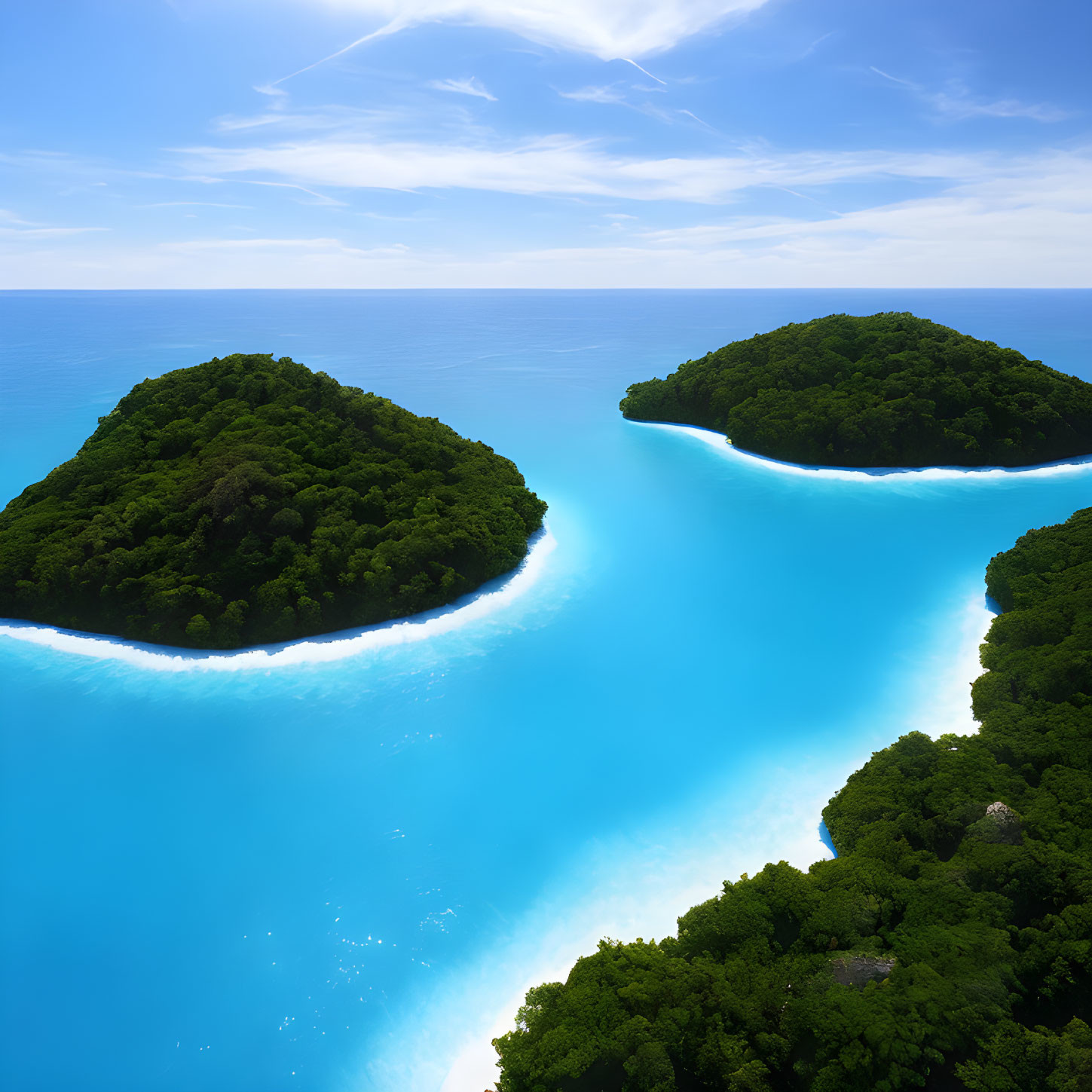 Lush Green Islands in Turquoise Blue Waters