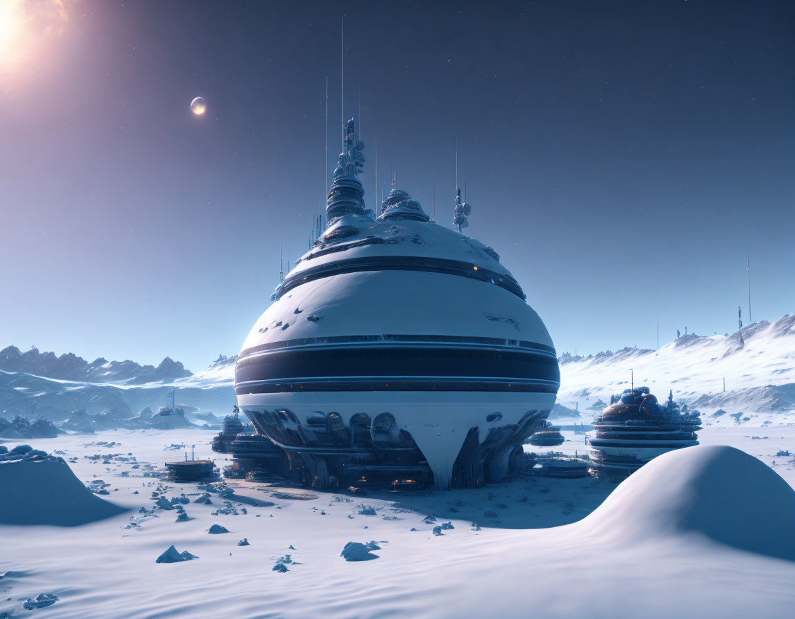 Research base on a frozen planet