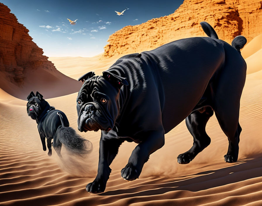bulldog in the desert