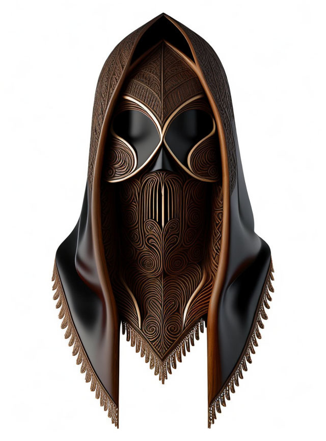 Detailed Tribal Pattern Mask with Mysterious Faceless Visage