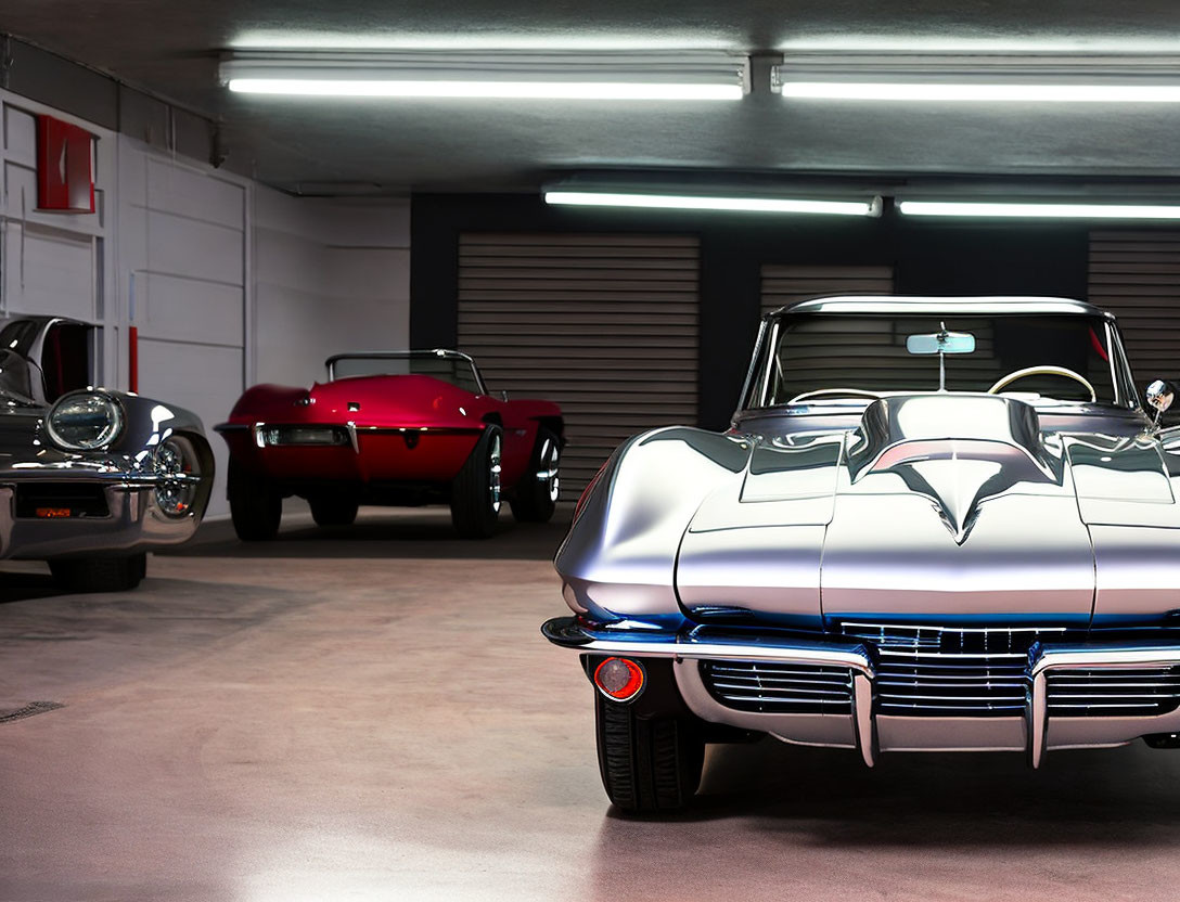 Corvette Stingray in a classy garage