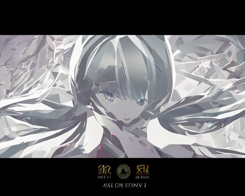 Silver-Haired Anime Character Surrounded by Ethereal White and Gray Forms