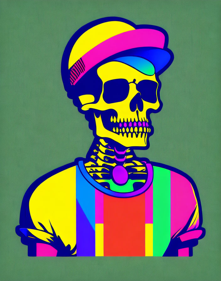 Hipster skeleton Pop Art