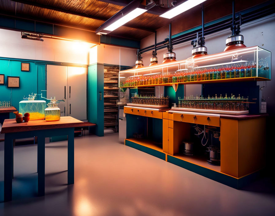 Colorful Chemical Solutions in Modern Laboratory