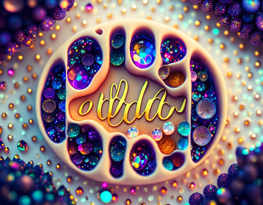 Colorful Psychedelic Design with "Oddly" Word in Stylized Script
