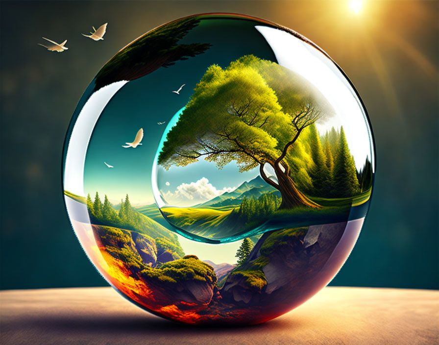Nature Glass Globe