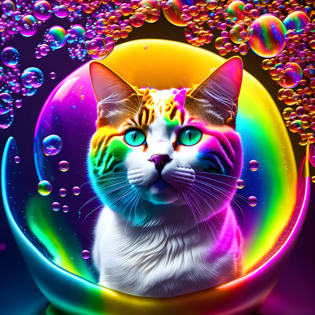 Rainbow Water Cat