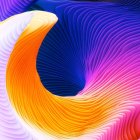 Dynamic blue and orange vortex on radiant pink background