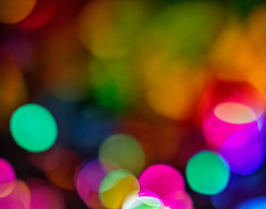 Vibrant Bokeh Background in Green, Yellow, Red & Purple