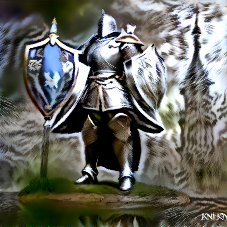 knight with trippy effects