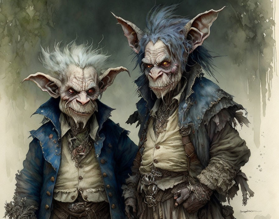 Detailed Fantasy Goblins in Gloomy Forest Setting