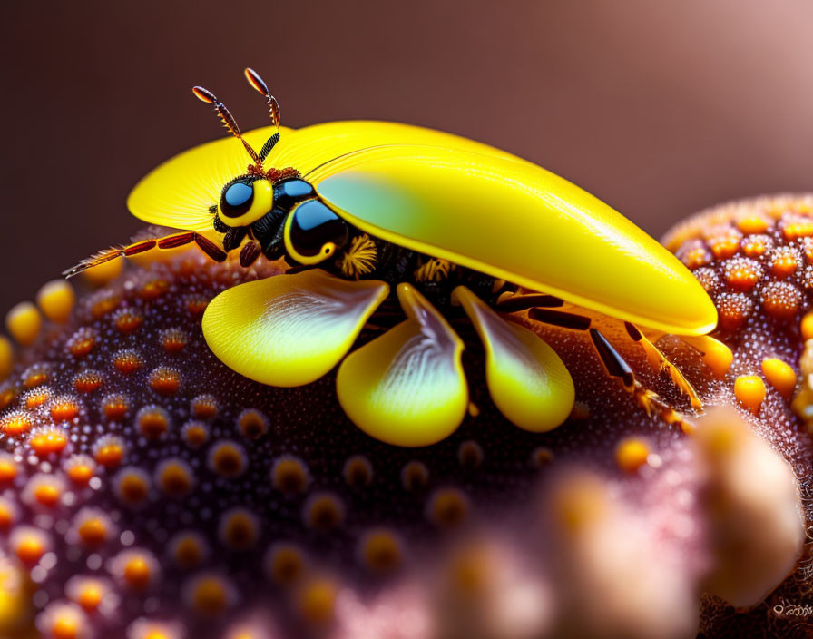 Colorful Stylized Beetle Artwork on Textured Surface