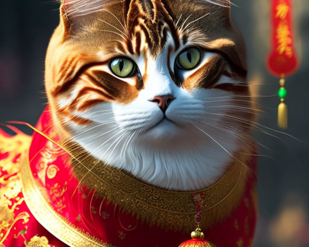 Digital Art: Cat in Chinese Traditional Attire