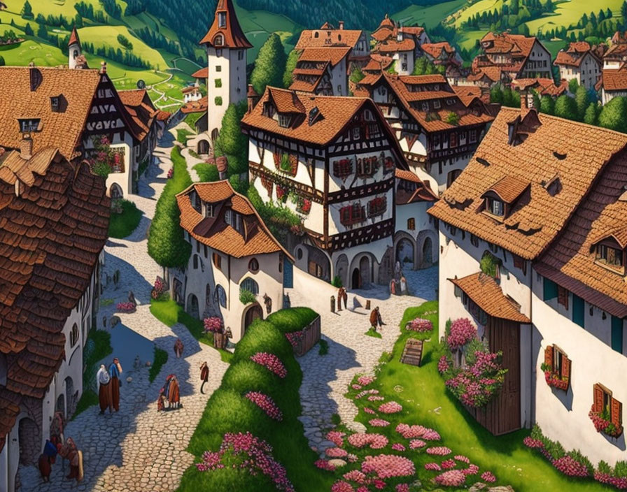 Medieval village (Switzerland) 