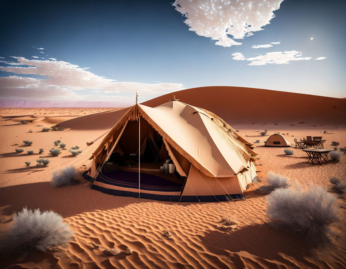 Nomad's camp in a desert