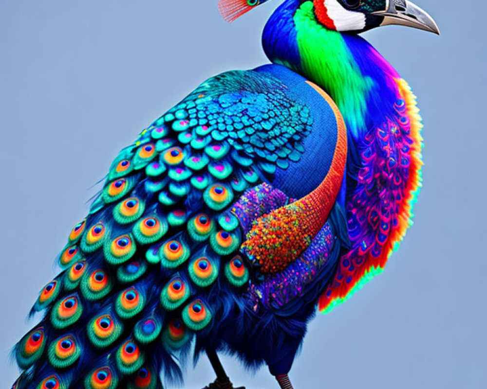 Colorful Peacock Displaying Vibrant Feathers