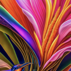 Colorful Abstract Digital Artwork with Flowing Shapes and Intricate Details