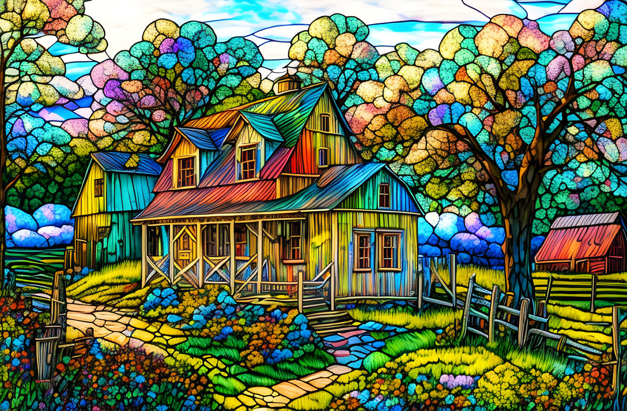 Stained Glass Farmhouse 