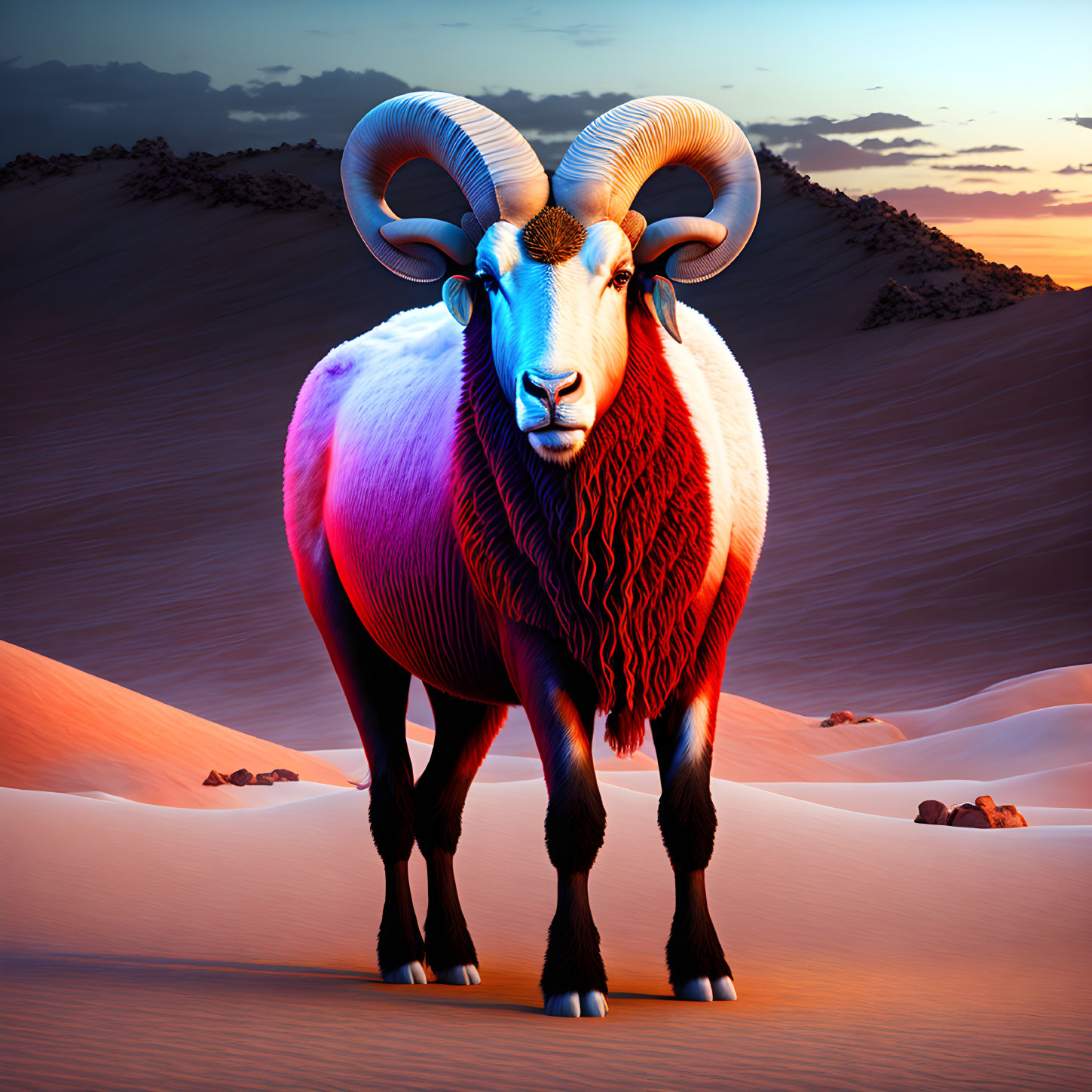A ram in the desert