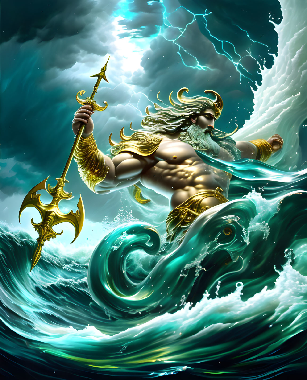 Poseidon is the lord of the seas. 