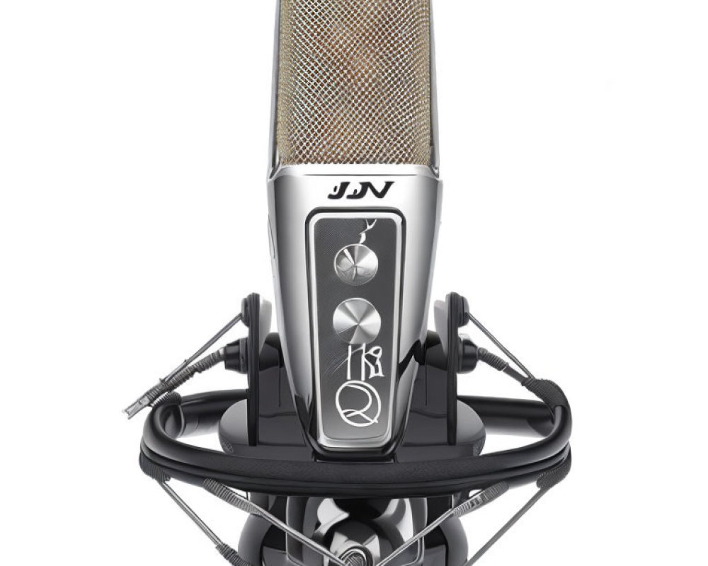 Condenser Microphone with Shock Mount and Pop Shield for Studio Recording and Broadcasting