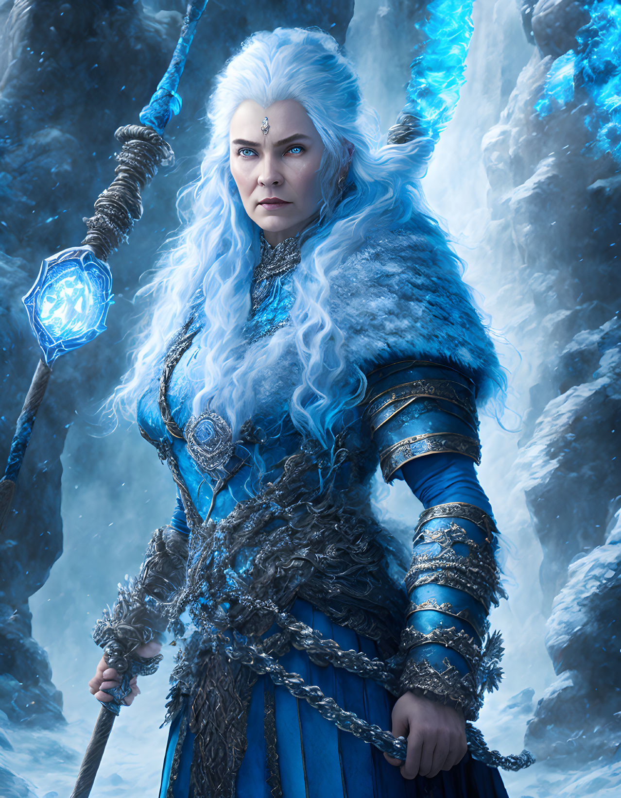  Woman dark frost blue