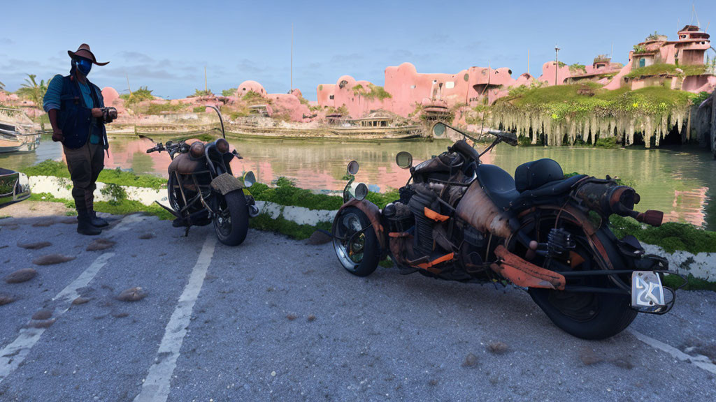 Two Custom Rustic Design Motorcycles by Tranquil Waterway