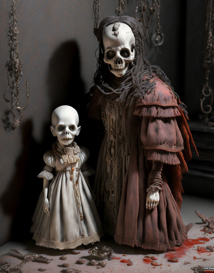 horrific antique clay dolls
