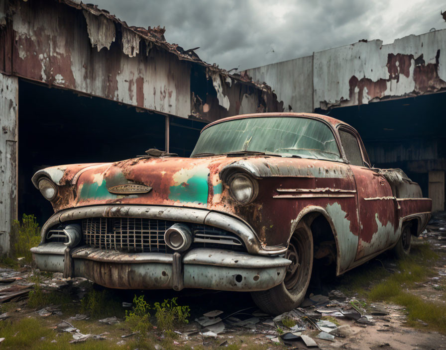 Old rusted abandon car