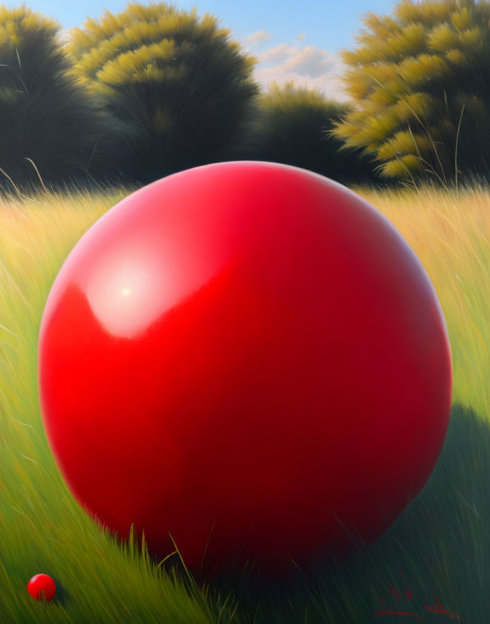 Big red rubber ball