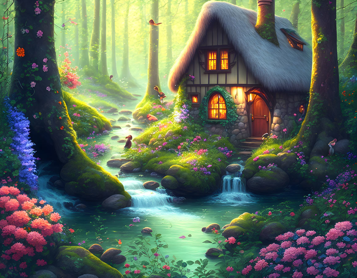 A cozy little cottage in the forest 