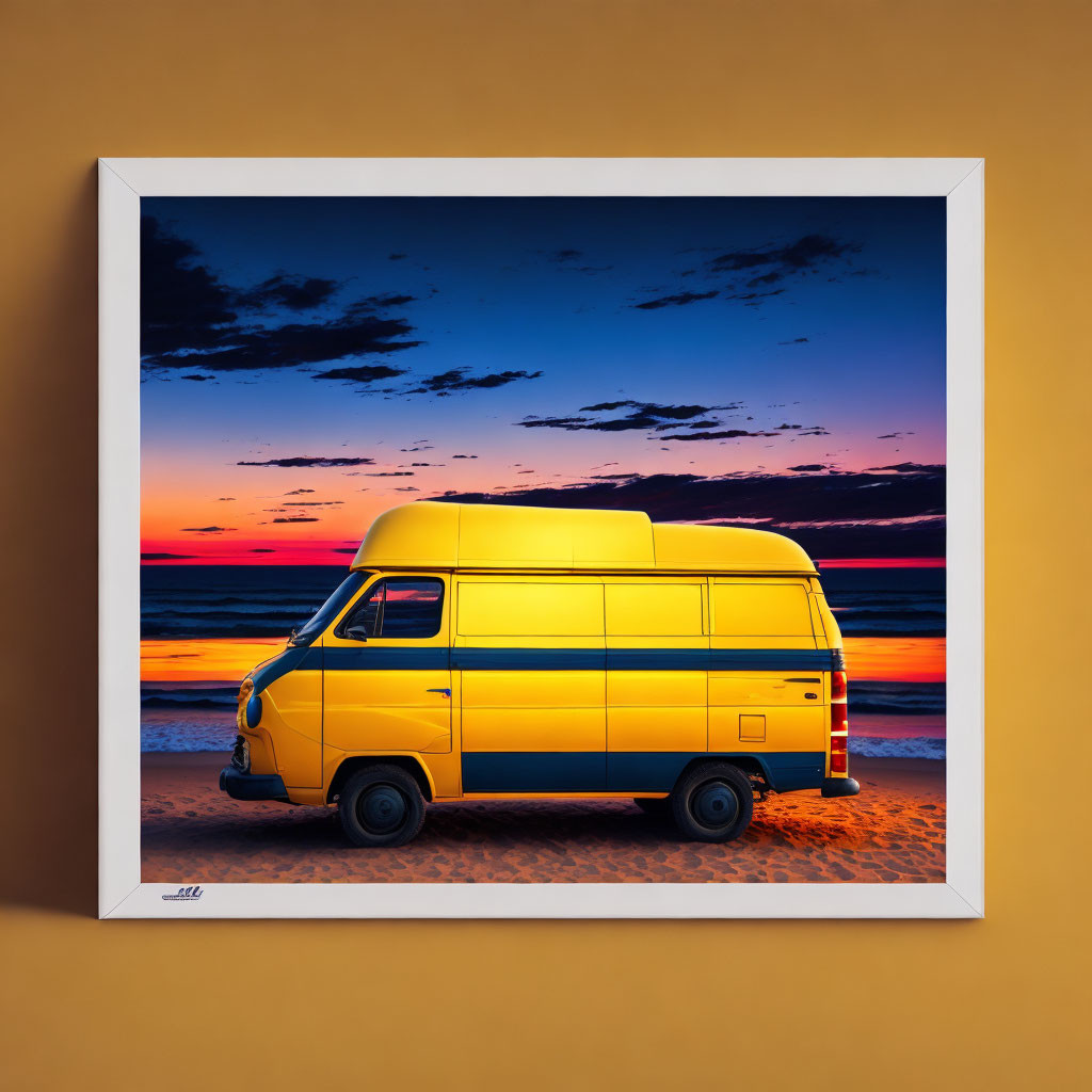van on the beach