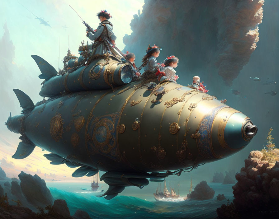 the 3 children musketeers in a submarine 