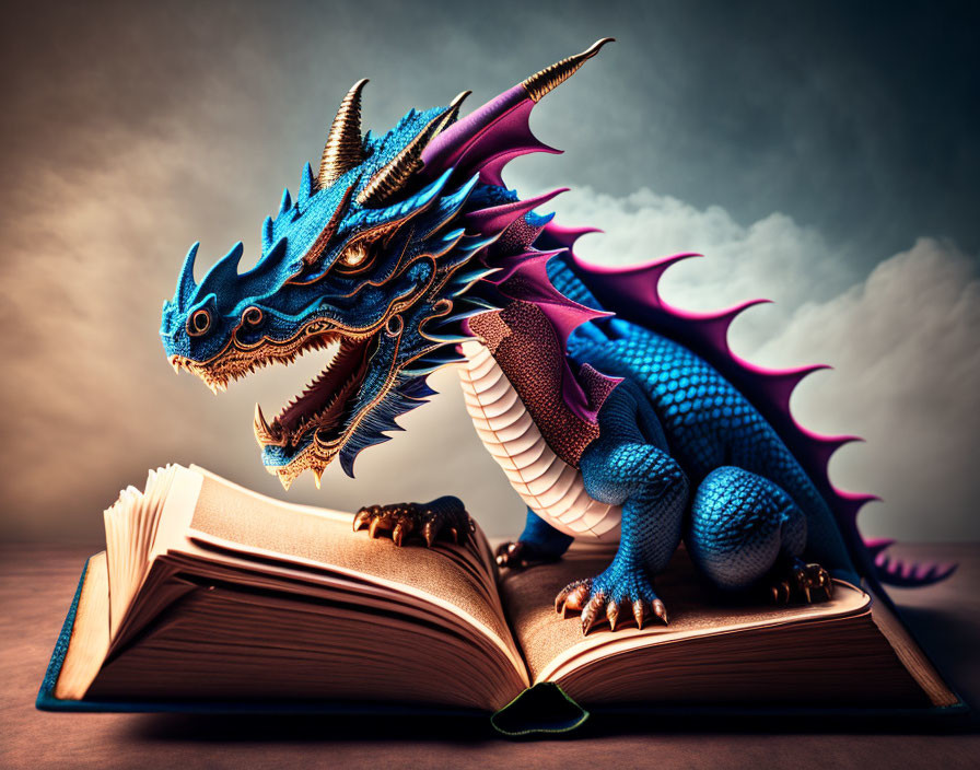 a dragon pop out of a book