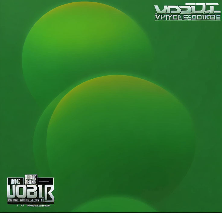 Green Abstract Background with Translucent Circles and Obscured Text Elements