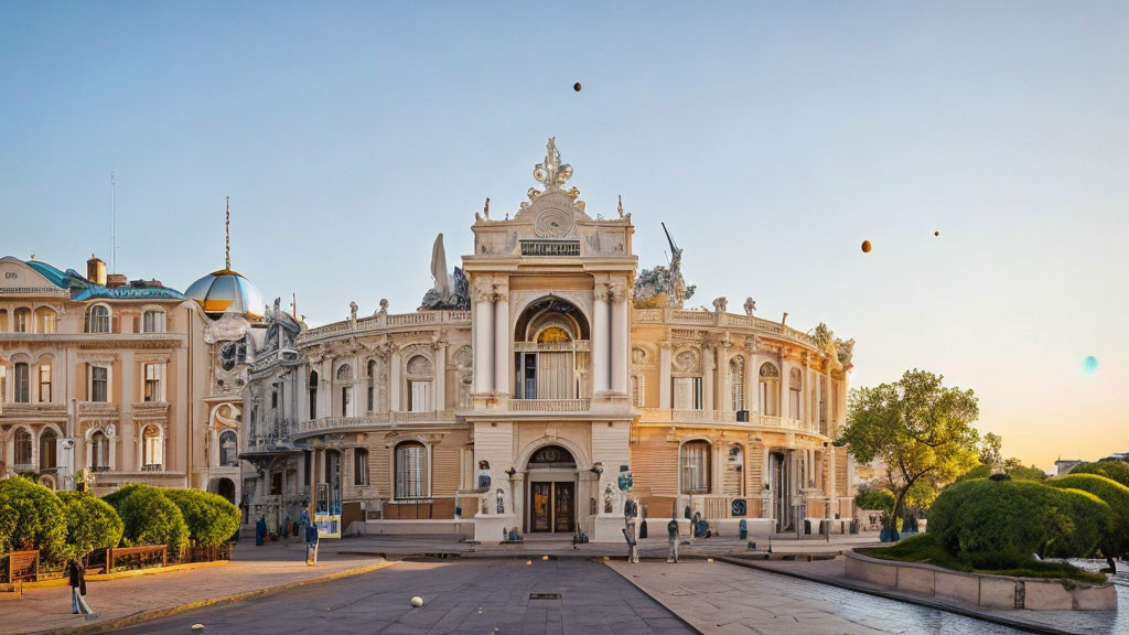 Historic Opera House at Sunset in European Square