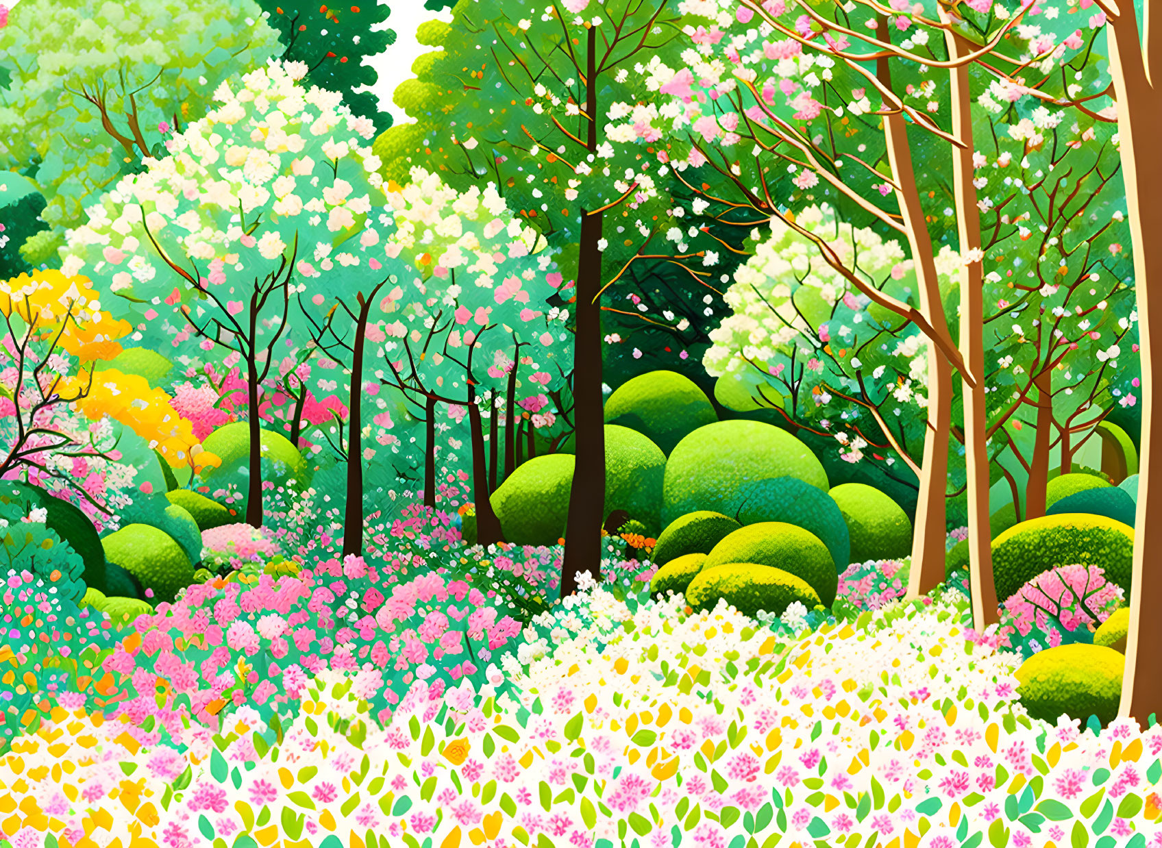 Blossoming Trees in Spring