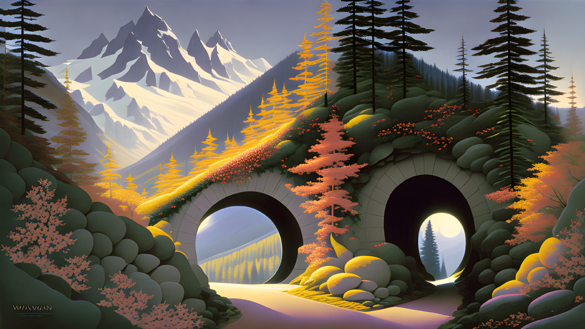 2 Portals, Fantasy Mountain Tunnels