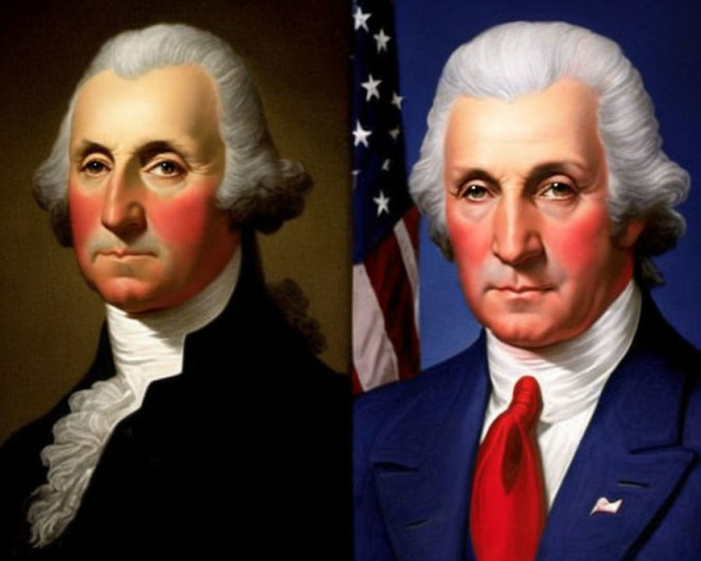 Side-by-Side Portraits: Classic vs. Modernized George Washington