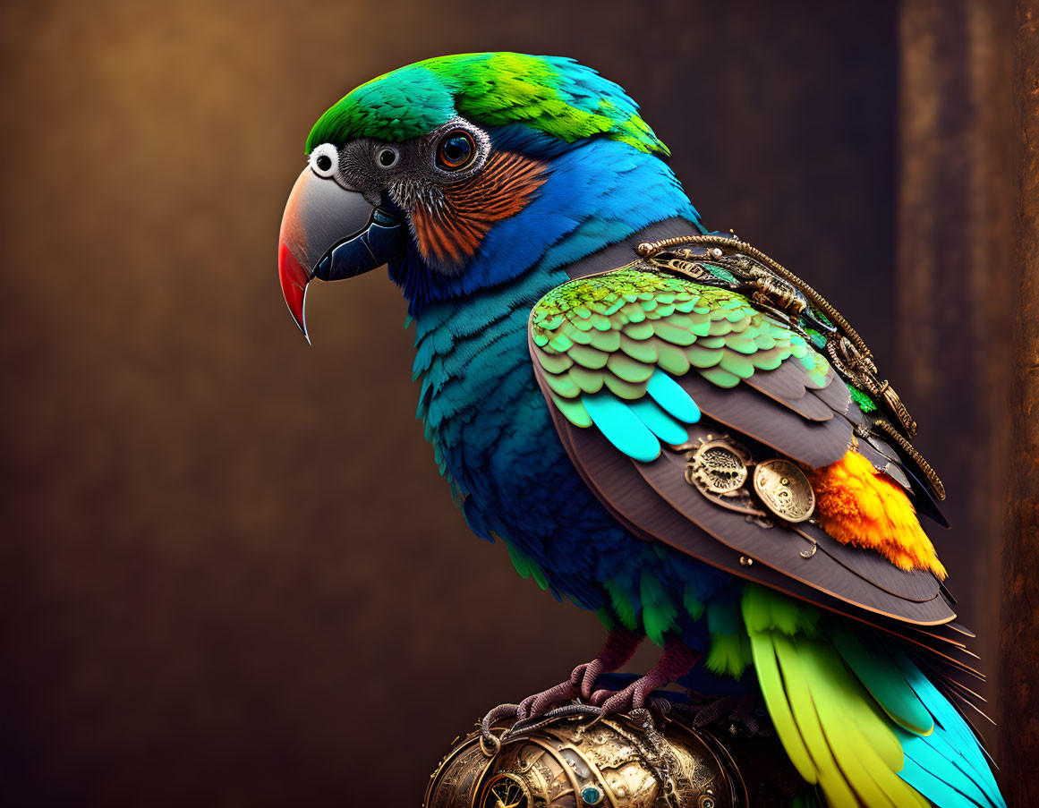 steampunk style parrot