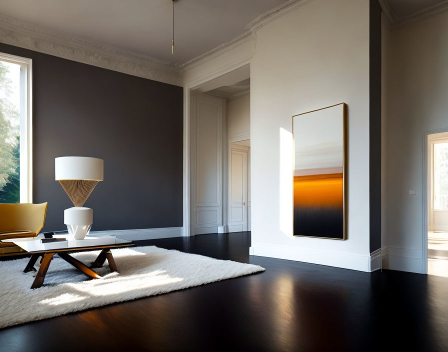 two modern paintings hanging on the wall, light cr