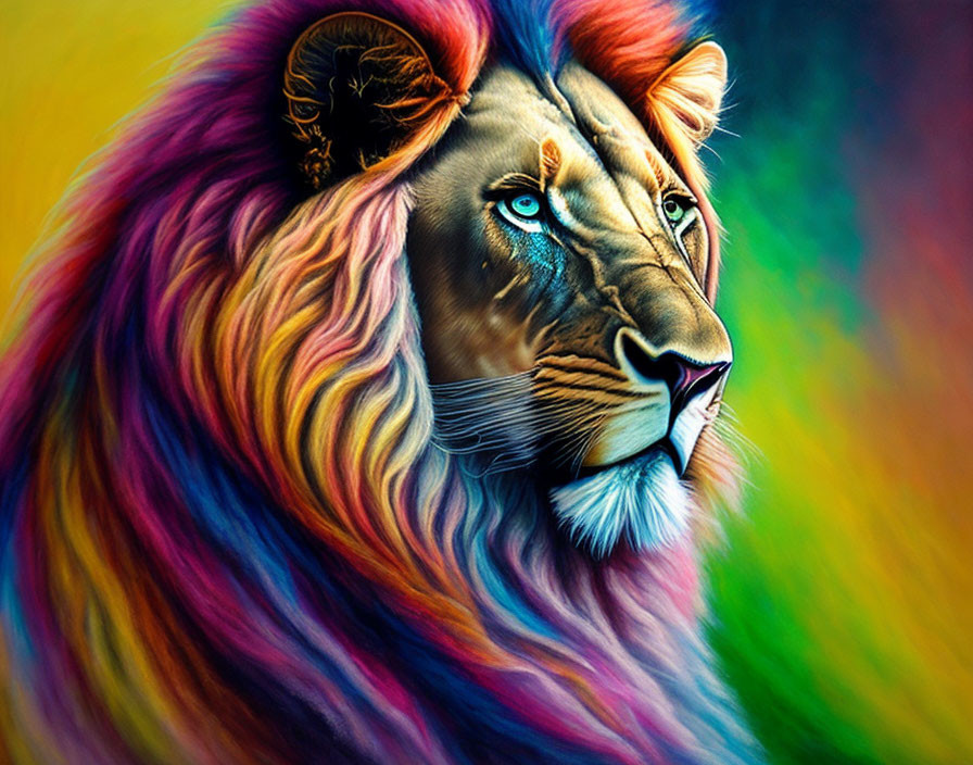 lion, pastel crayons - Annette Loginova