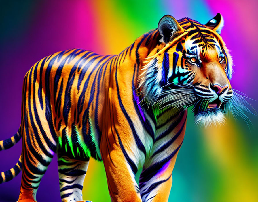 A very colorful tiger 