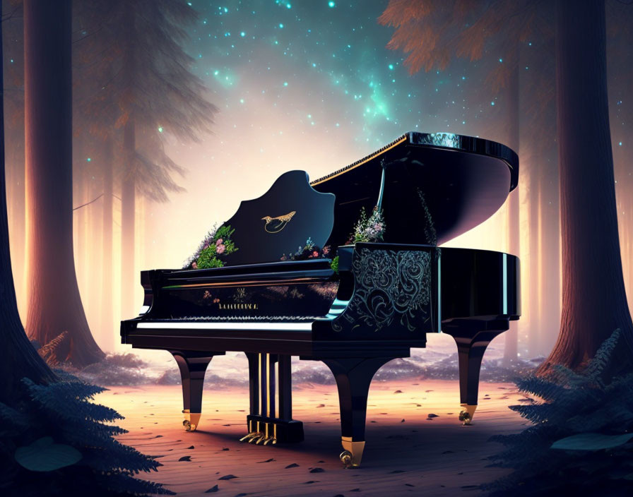 piano in the forest
